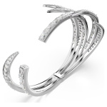 Vienna bangle Mixed cuts, White, Rhodium plated